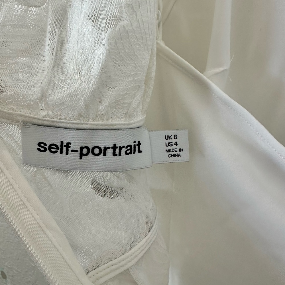 Self-Portrait White Lace Midi Dress - Picture 6 of 11